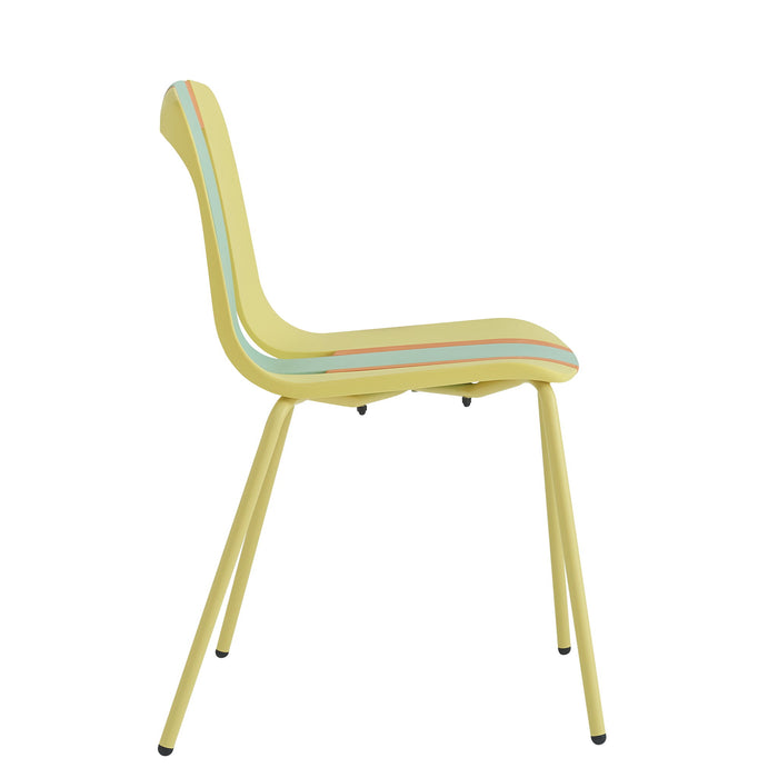 Modern Striped Blocking Single Chairs (Set of 4)