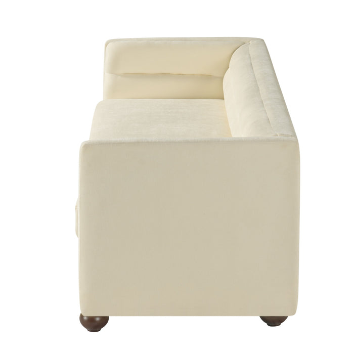 3 Seater Sofa Upholstery With Square Arms, Living Room Couch