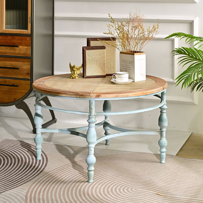 Round Top Carved Table For Living Room