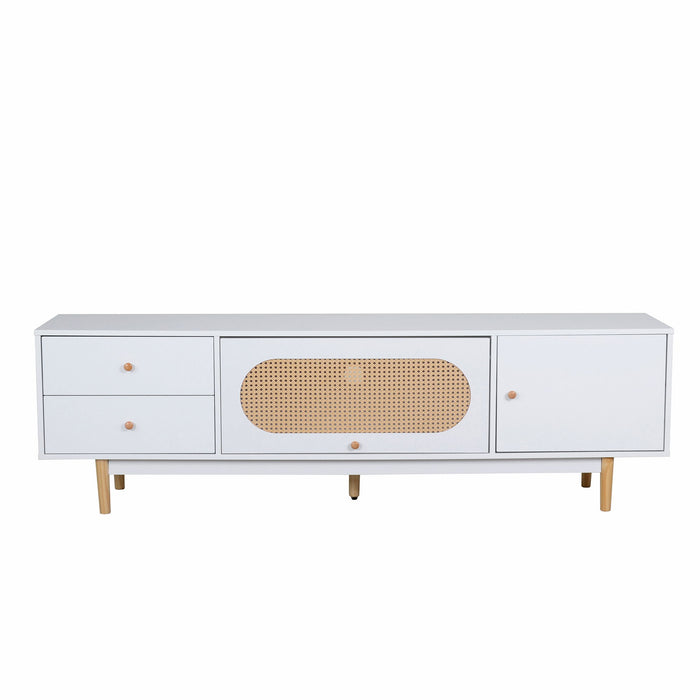 70" TV Stand With Drawers - White