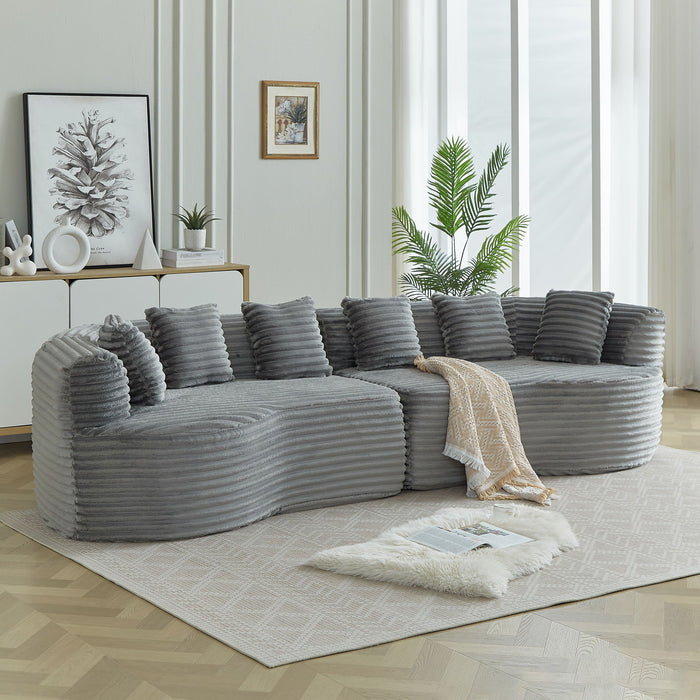 Sectional Sofa, Oversized 4 Seater With Deep Seat Design