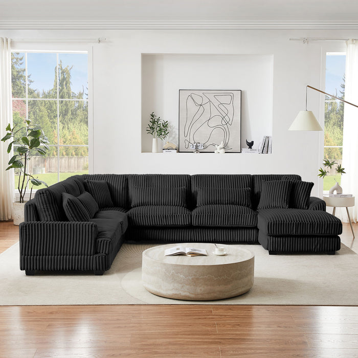 U - Sectional Sofa With Chaise Lounge, Oversized Living Room Couch