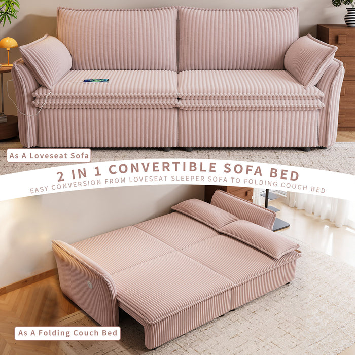 2 In 1 Convertible Sofa Bed, Multi Functional Living Room Furniture