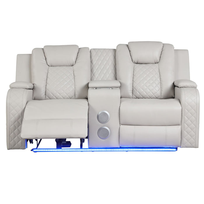 Benz - Power Reclining Loveseat With LED Lighting And Built In USB
