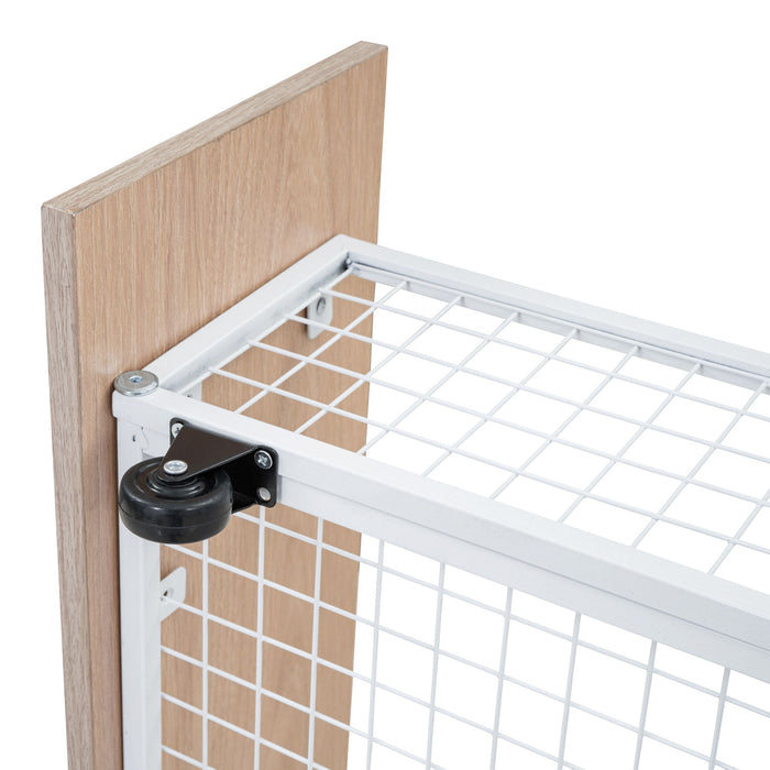 Triple Bunk Bed With Drawers, Multi-Functional Frame With Desks And Shelves In The Middle