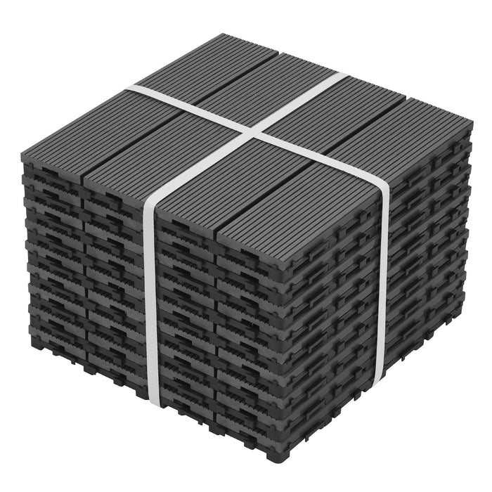 DIY Interlocking Deck Tiles Waterproof Outdoor And Indoor Flooring - Gray