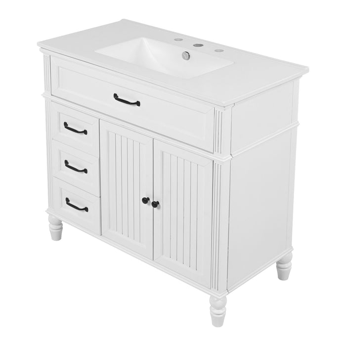 Bathroom Vanity With Sink, Freestanding Cabinet & Drawers