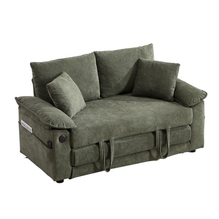Upholstered Futon Convertible Floor Sofa Bed