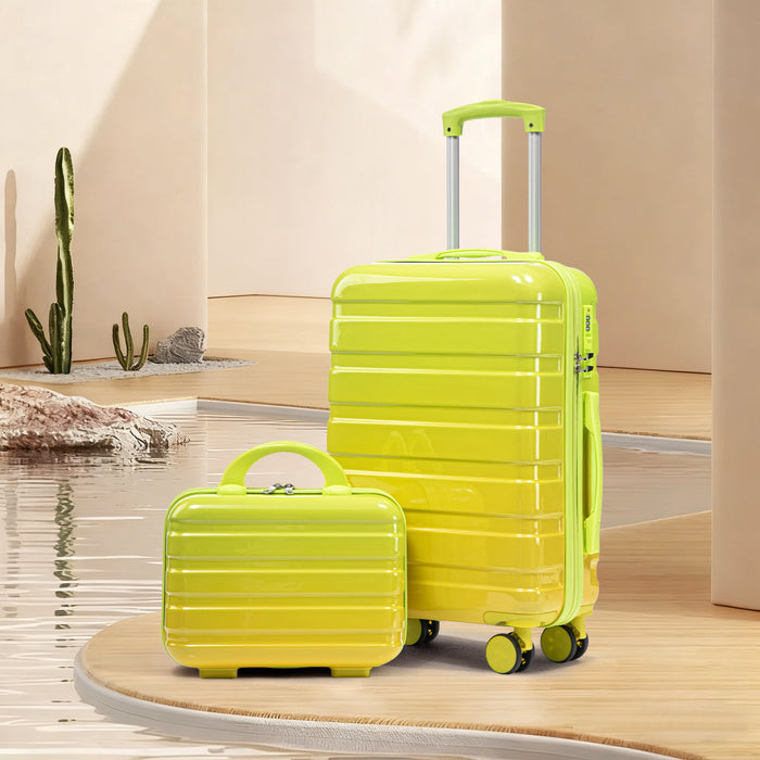 Luggage Set 14" / 20" With Combination Lock And Cosmetic Case