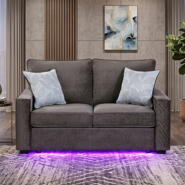 Rita - Loveseat, LED Base Lighting, Cushions And 2 Accent Pillows