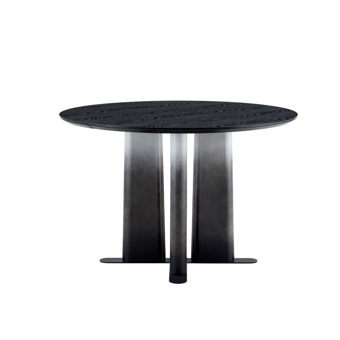 Round Dining Table With Cross Base, Modern Home Furniture