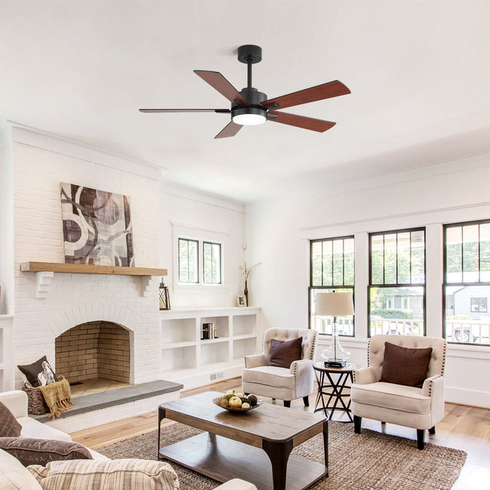 Reversible DC Motor Ceiling Fan With Dimmable LED Light For Living Room