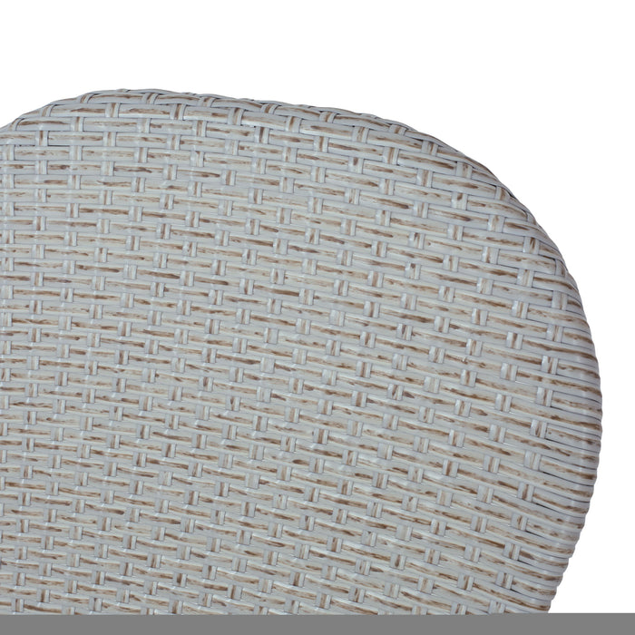 Outdoor Rattan And Aluminum Armless French Bistro Chairs (Set of 2) - Dark Gray