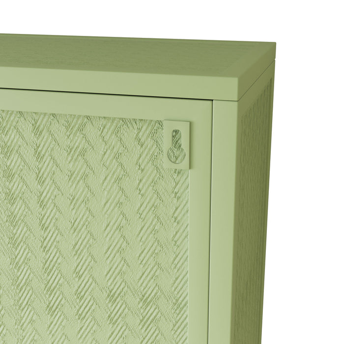2 Door Wall Cabinet With 3 Tier Storage - Green