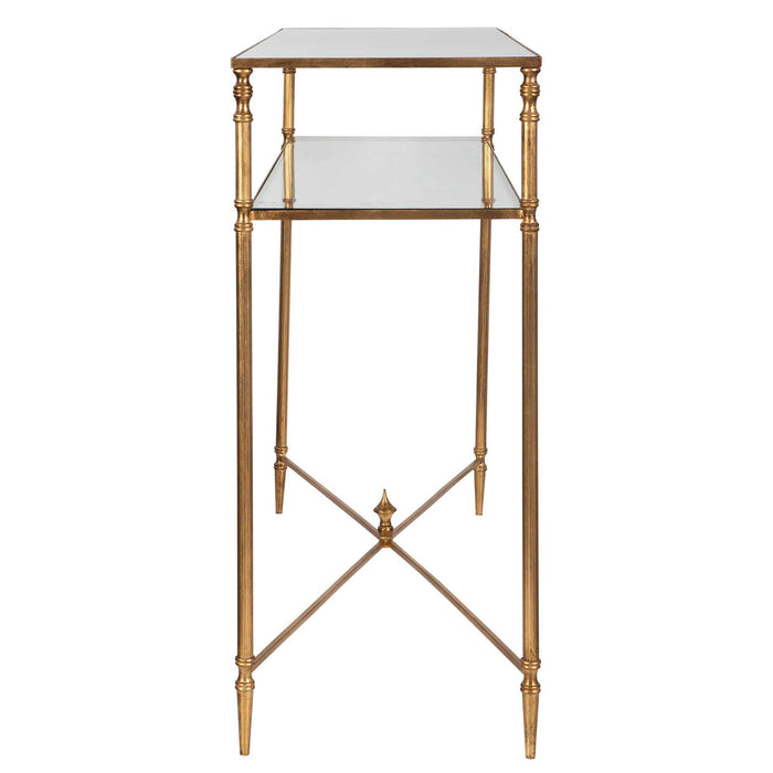 Henzler - Mirrored Glass Console Table - Gold