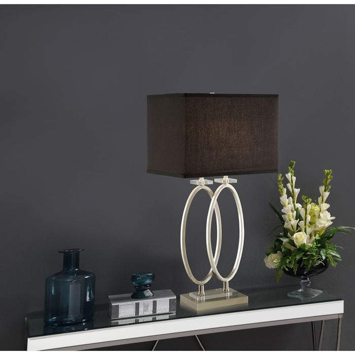 Rectangular Shade Accent Lamp With 3 Way Switch - Silver