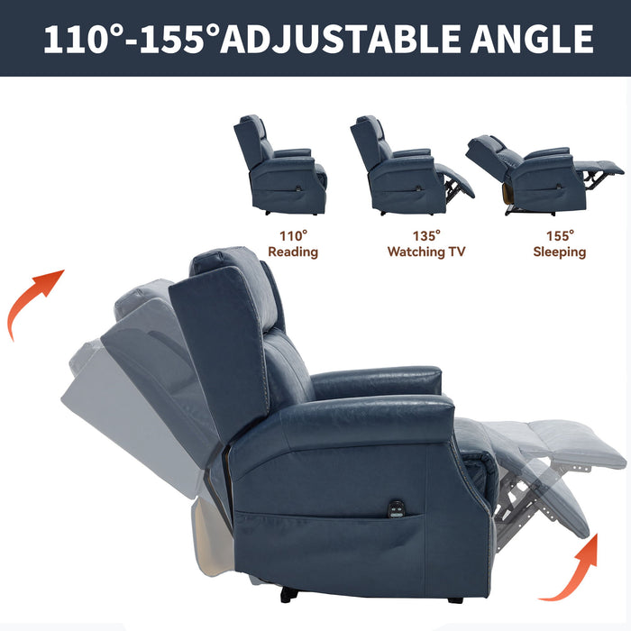 Manual Recliner Chair With Heavy Duty Motion Mechanism, 8 Vibrating Nodes And 3 Massage Modes For Living Room