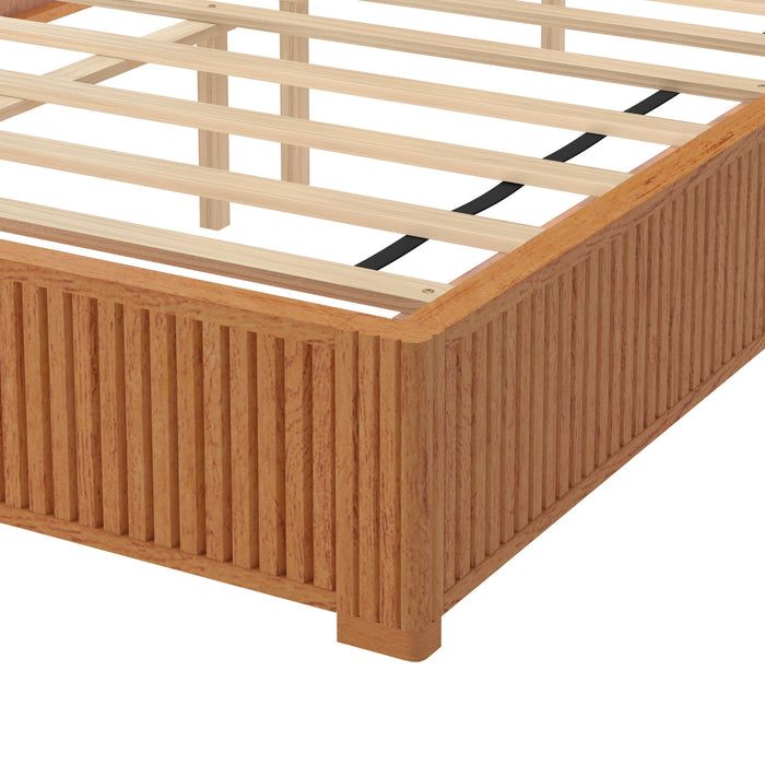 Platform Bed Frame With Headboard, Floor Standing Design