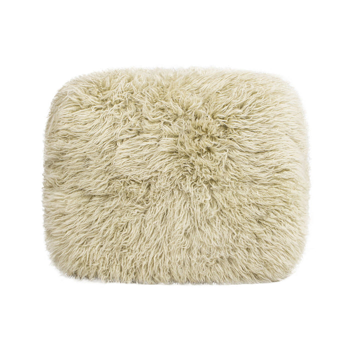 Enchante - New Zealand Sheepskin Rectangular Accent Ottoman - Taupe / Natural