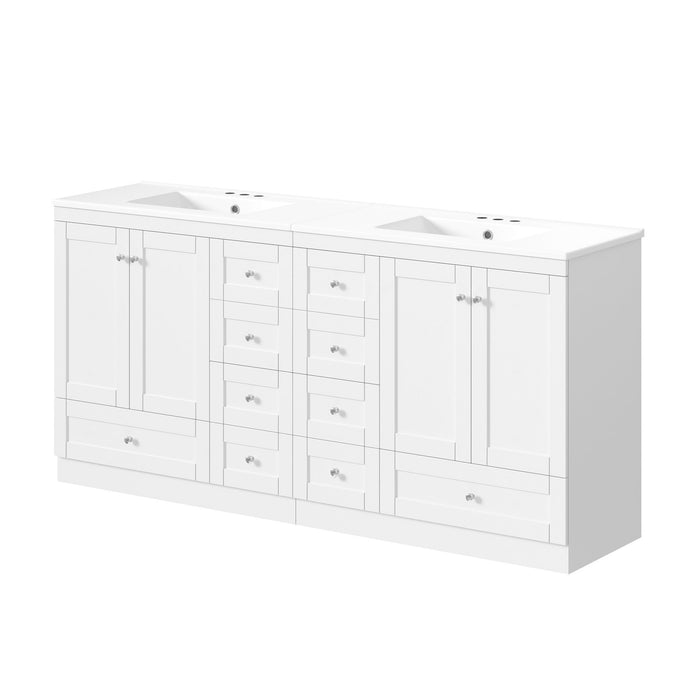 Shaker Free Standing Bathroom Vanity Cabinet & Sink, Soft Close Drawers, Soft Close Doors