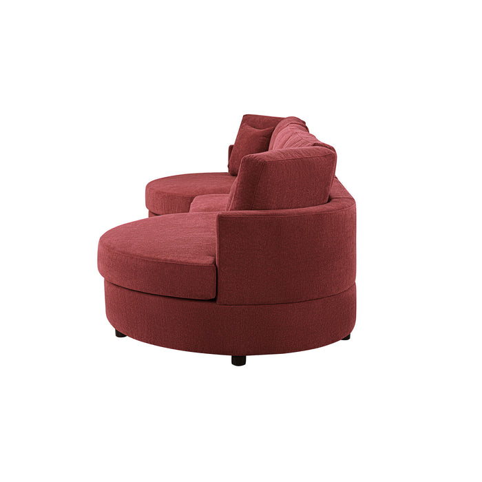 Modern 3 Seater Upholstered Sofa With Curved Design