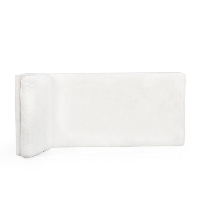 Fabric Upholstered Chaise Lounge With Iron Bracket Legs