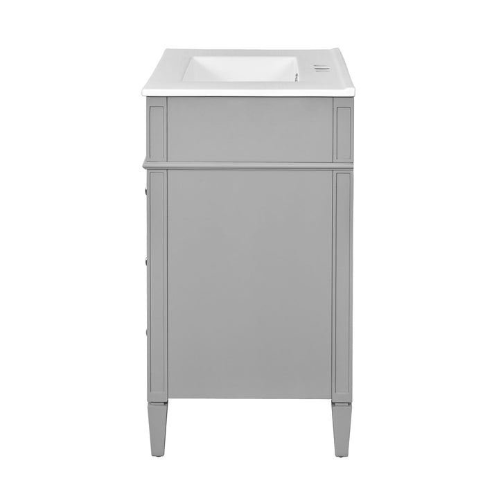Bathroom Vanity With Top Sink, 2 Drawers & Tip Out Drawer