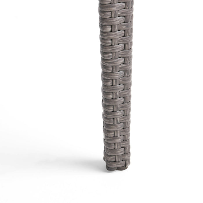 Outdoor Rattan Square Dining Table With 4 Legs - Gray