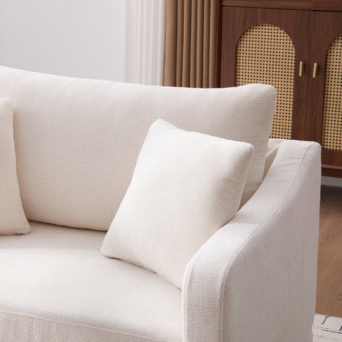 Farmhouse Accent Chair With 2 Bolster Pillows