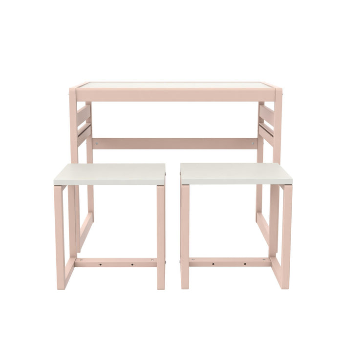 Signy - 3 Piece Activity Table Set - Pink / White