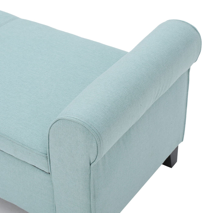 Hayes - Armed Storage Bench With Rolled Arms And Button Tufting