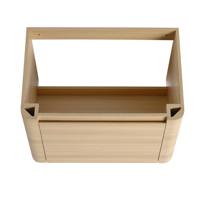 Wall Mounted Bathroom Vanity With Sink, Storage Shelves & Soft Close Door