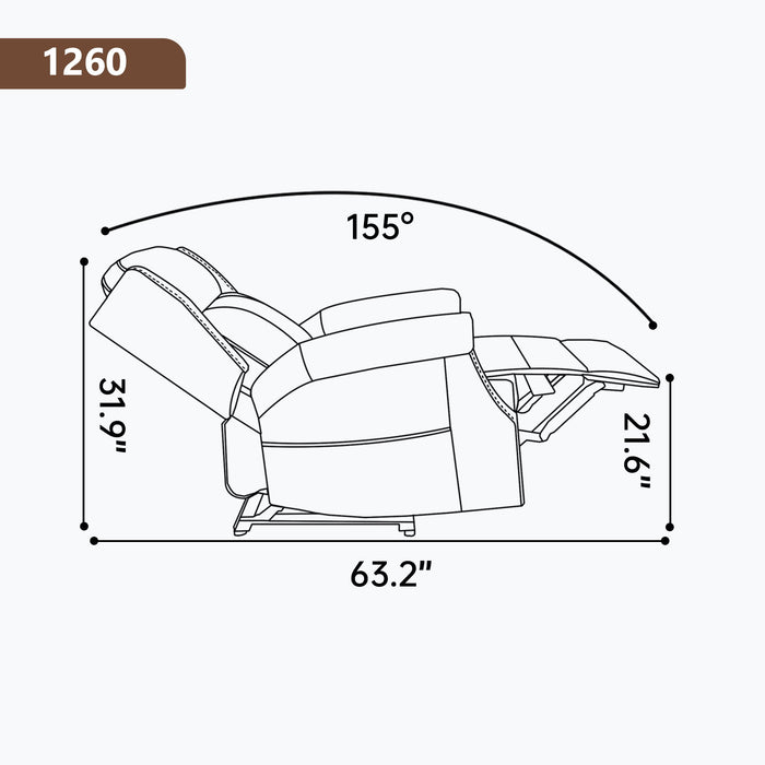 Manual Recliner Chair With Heavy Duty Motion Mechanism, 8 Vibrating Nodes And 3 Massage Modes For Living Room