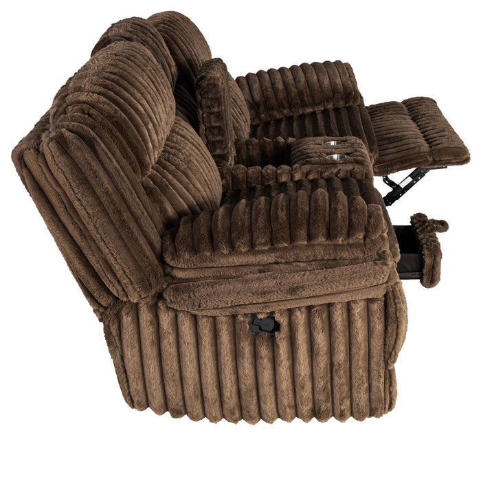 Contemporary Motion Loveseat With Console Storage