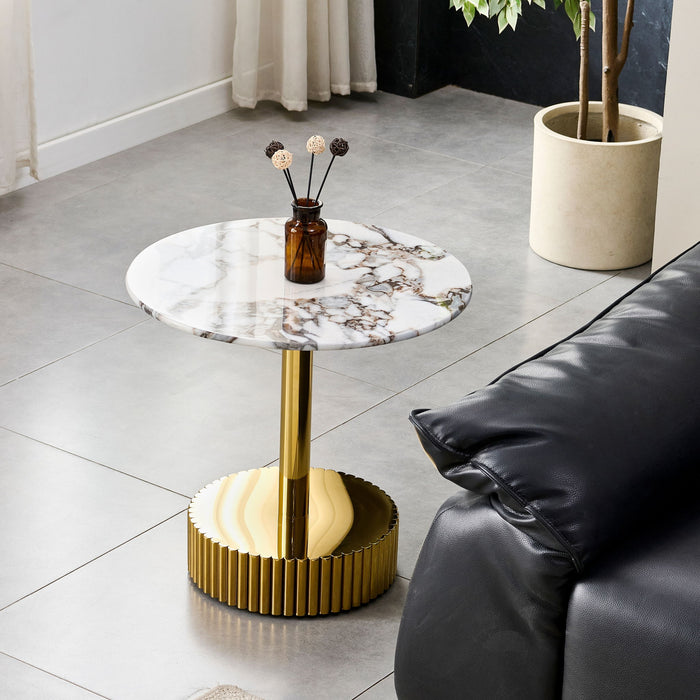 End Table For Living Rooms - Gold / White