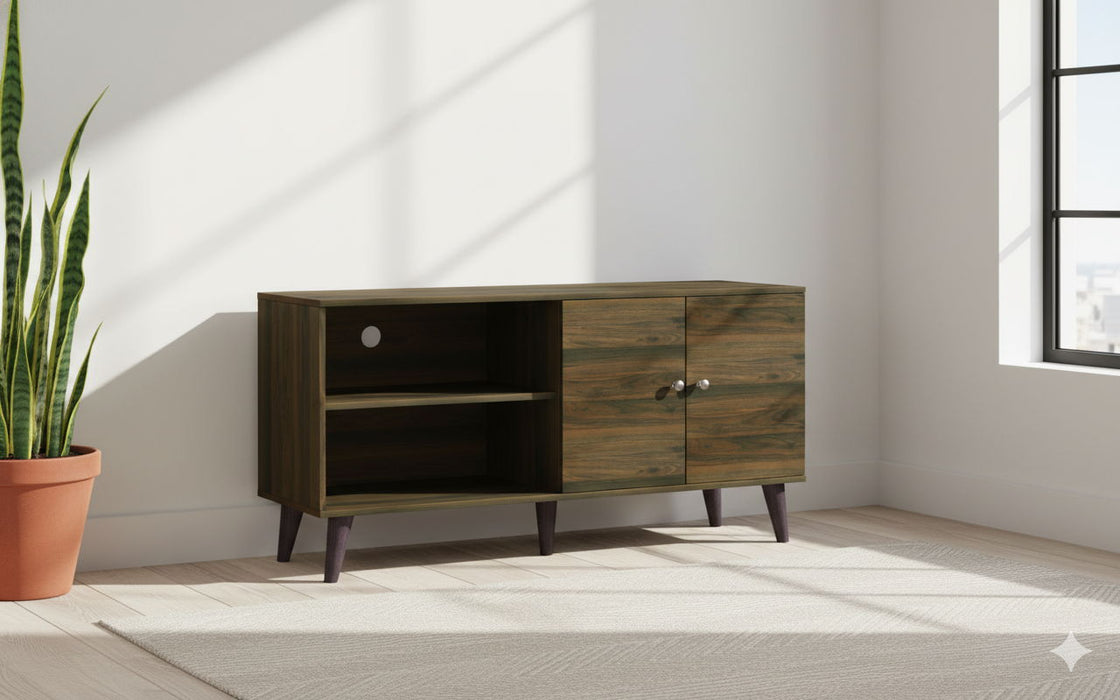 Amidon - TV Stand, With 2 Storage Shelves And 1 Cabinet
