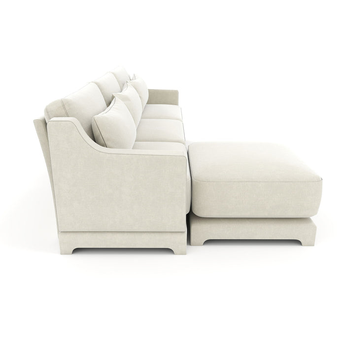 Stylish Sofa With Ottoman And Lumbar Pillows, Ergonomic Design