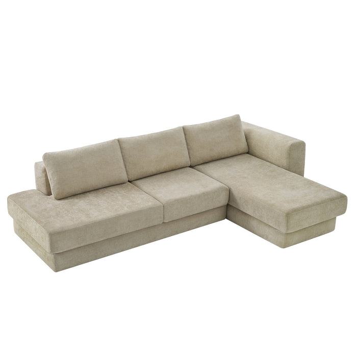 L-Shaped Modular Sofa With Double Layer Cushion