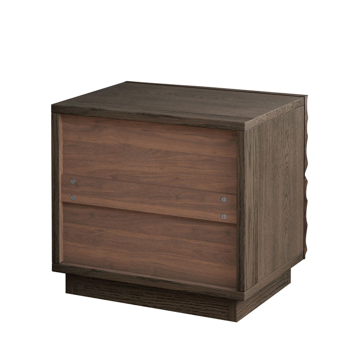 Nightstand With 2 Drawers, No Handles