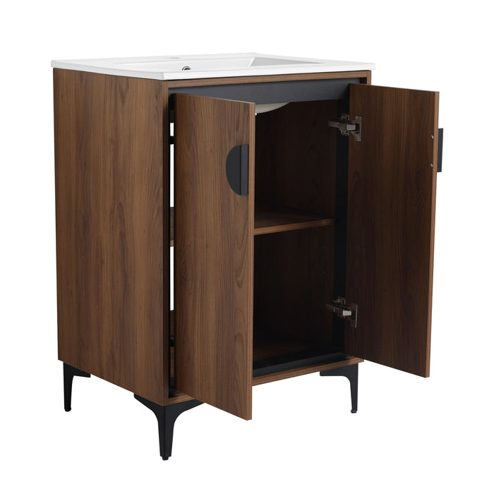 Modern Bathroom Vanity With Top Sink, Engineered Wood Storage Cabinet