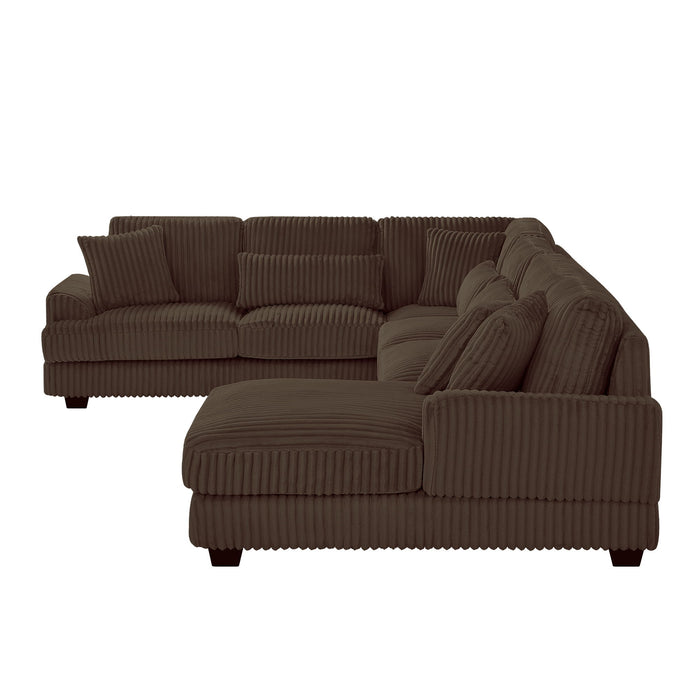 Oversized Sectional Sofa U - Shaped Sofa Couch Modern Sofa Upholstered In Soft Corduroy With A Chaise Lounge For Living Room