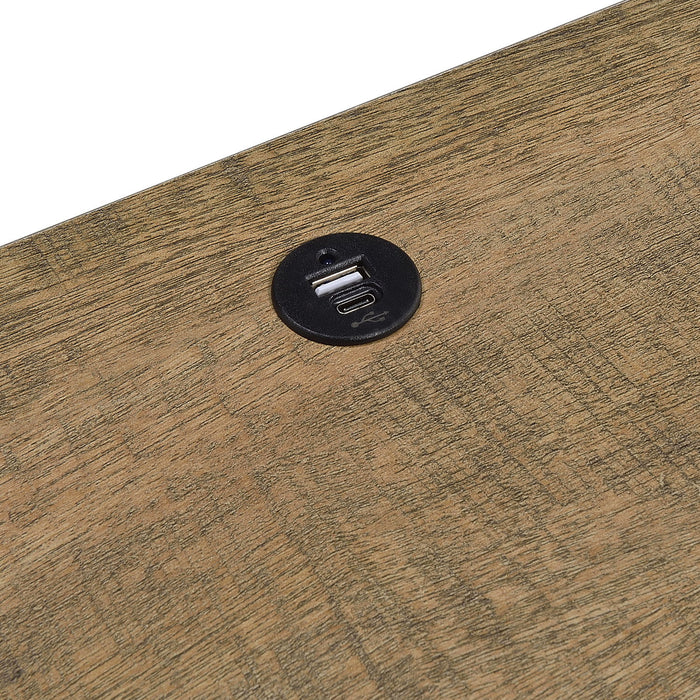 Geary - 2 Drawer Nightstand With LED Lights And USB Charging Ports