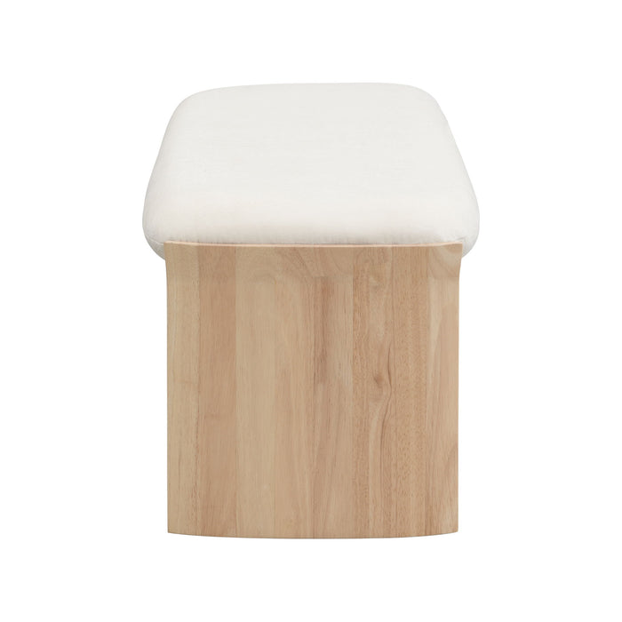 Footstool With Soft Cushion For Living Room - Beige / Natural