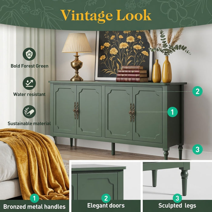 Vintage Buffet Cabinet With Adjustable Shelves