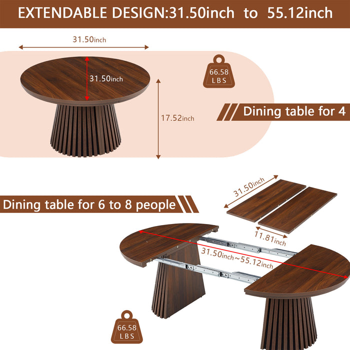 Oval Coffee Table For Living Room - Walnut
