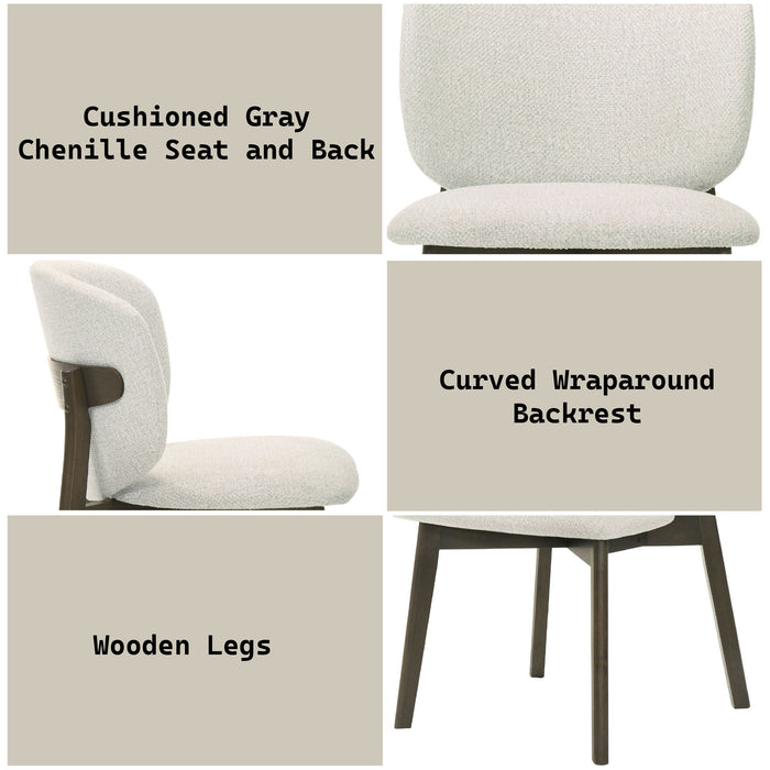 Mallin - Side Chair (Set of 2) - Gray / Walnut
