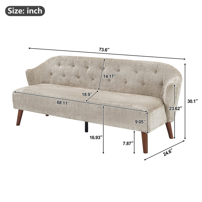 3 Seater Tufted Upholstered Couch Comfy Living Room Sofa