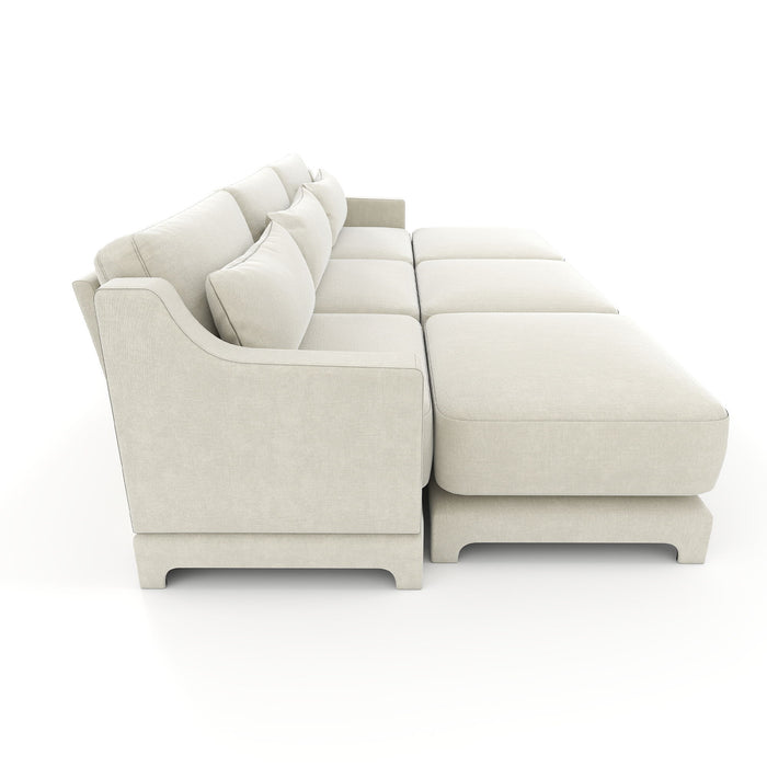Stylish Sofa With Ottoman And Lumbar Pillows, Ergonomic Design