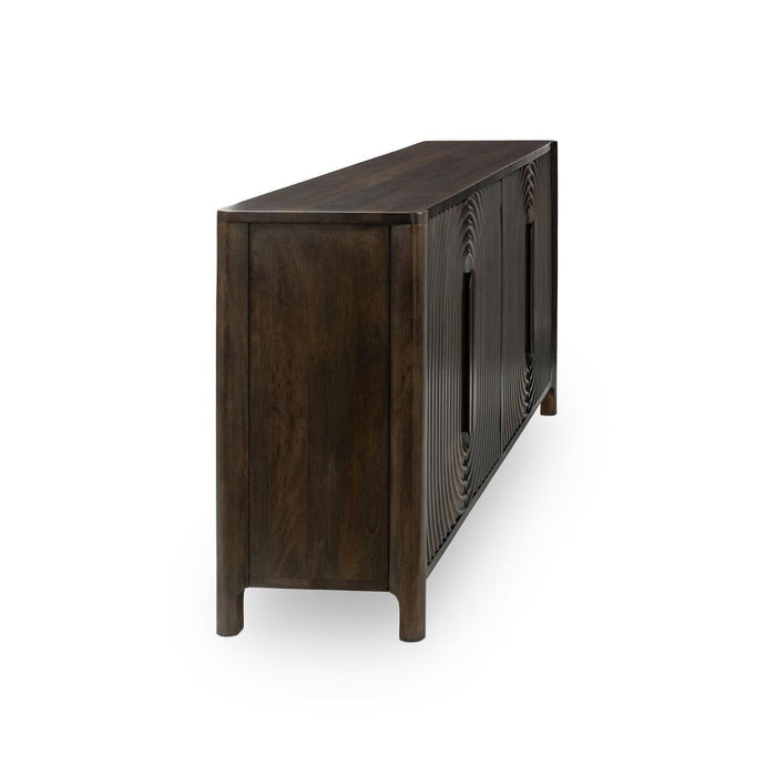 Colson - Mango Wood 4 Door Cabinet - Dark Brown