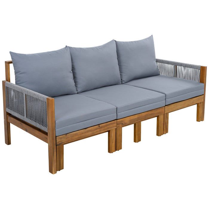 Outdoor 3 Seat Patio Sunbed